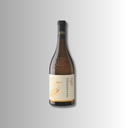 Schlanke Weinflasche Alpha Estate Malagousia mit cremefarbenem Etikett und stilisierter Reihergrafik.