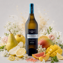 „Flasche Ktima Gerovassiliou Malagousia mit Birne, Apfel, Mango, Zitrusfrüchten und weißen Blüten“