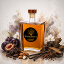 „Mavri Dris Black Oak Tsipouro mit Pflaumen, dunkler Schokolade, Mandeln, Vanille und würzigen Holznoten.“