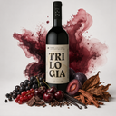 „Trilogia Rotwein 2018 von Ktima Dyo Ypsi mit Johannisbeeren, Kirschen, Pflaumen, Tabak und dunkler Schokolade.“