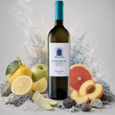 „Flasche Tselepos Santorini Assyrtiko mit Zitrusfrüchten, grünem Apfel, Pfirsich und vulkanischem Gestein“